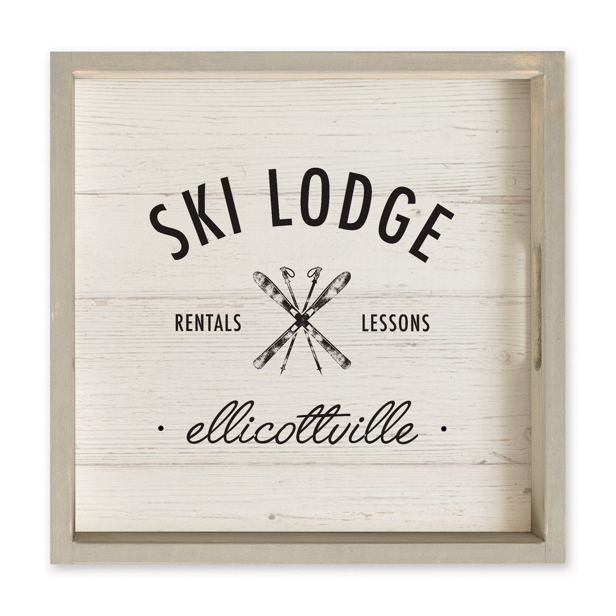 Ski Lodge Rentals Lessons Personalized Serving Tray