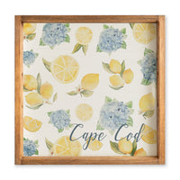 Hydrangea Lemon Personalized Serving Tray