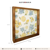 Hydrangea Lemon Personalized Serving Tray