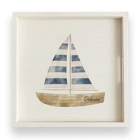 Watercolor Sailboat Personalized Serving Tray