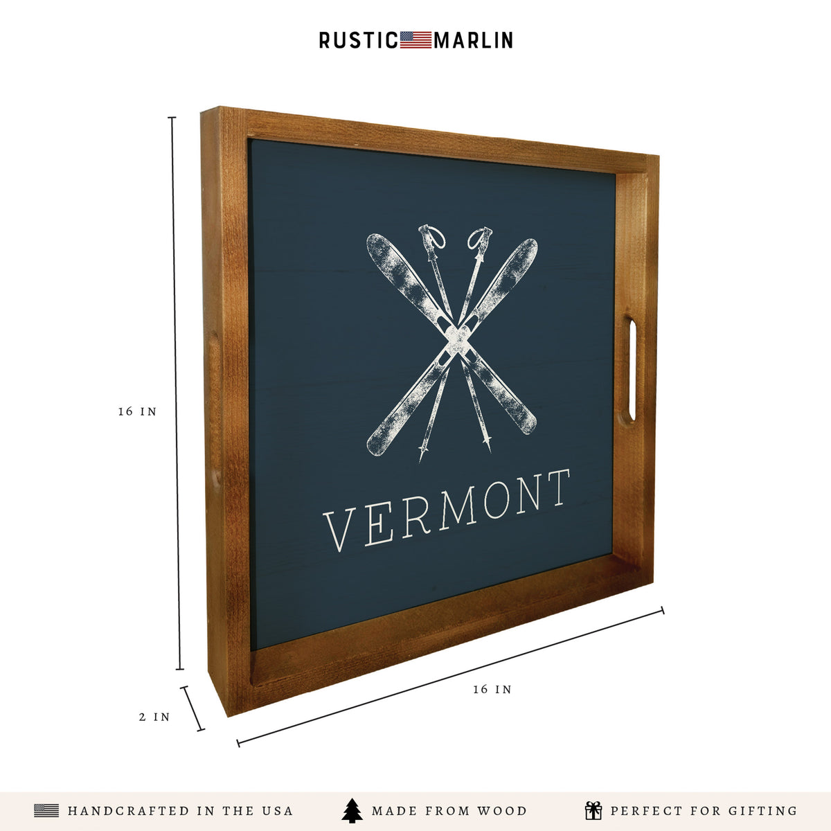 Skis Personalized Serving Tray