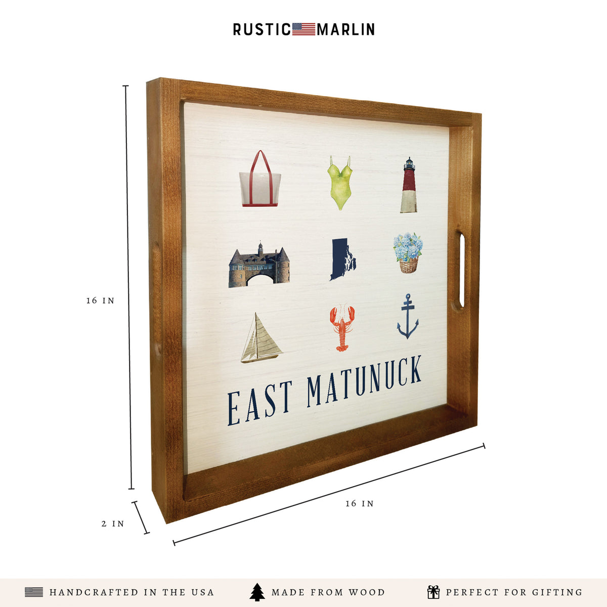 Rhode Island Icons Personalized Serving Tray