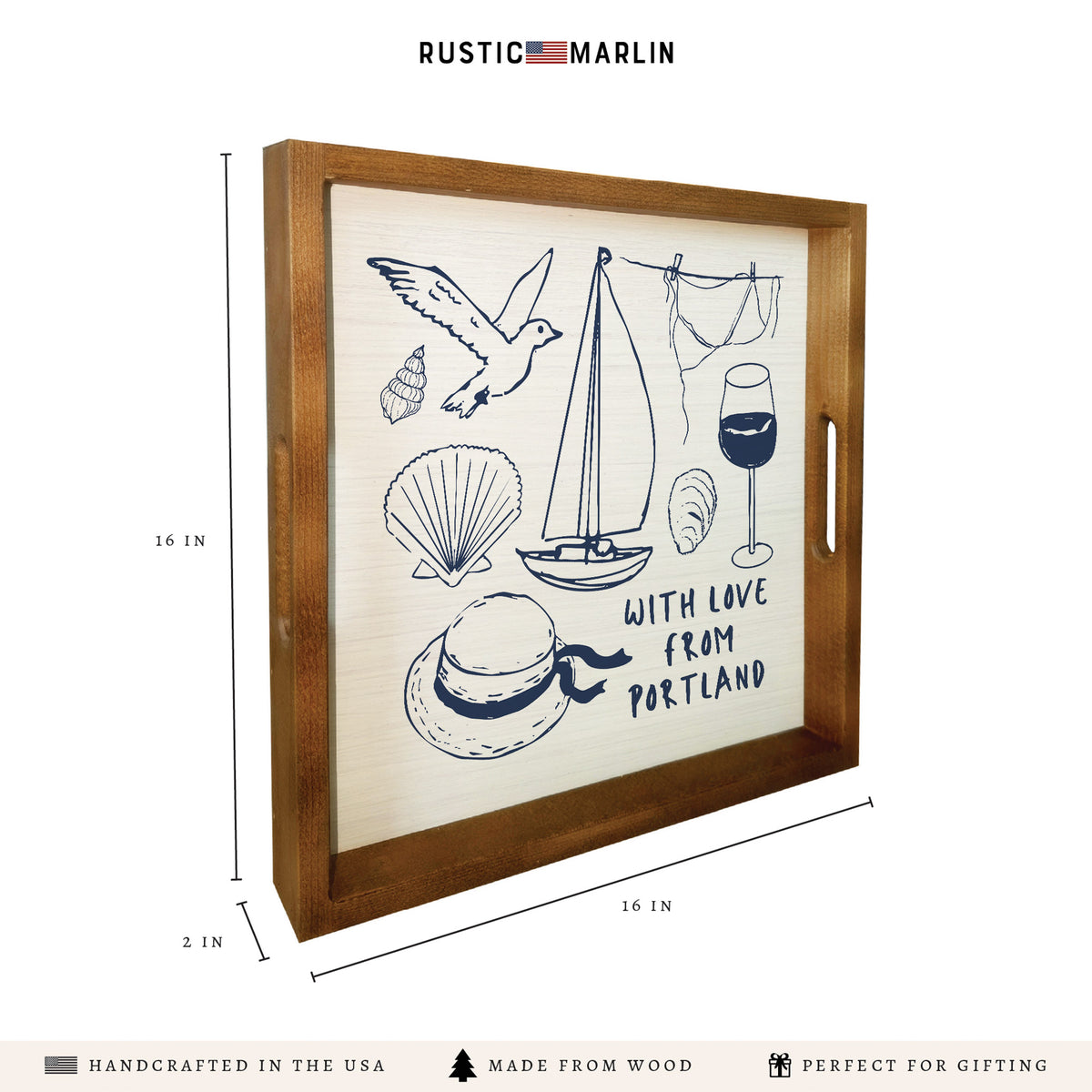 With Love From Personalized Serving Tray