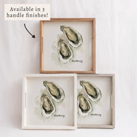 Watercolor Oysters Personalized Serving Tray
