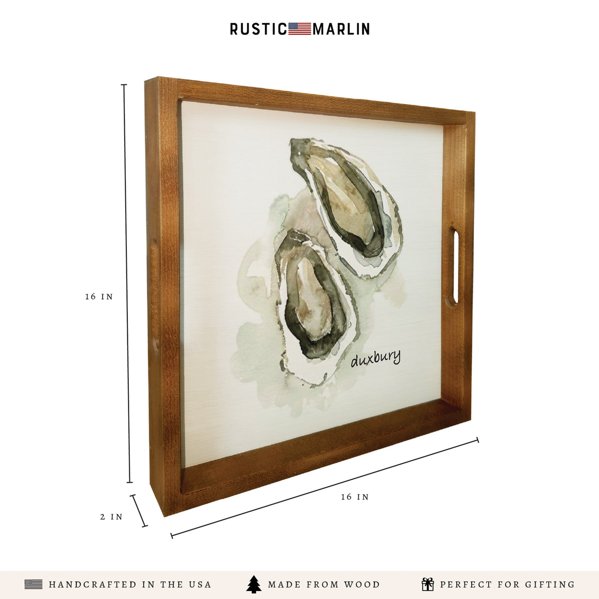 Watercolor Oysters Personalized Serving Tray