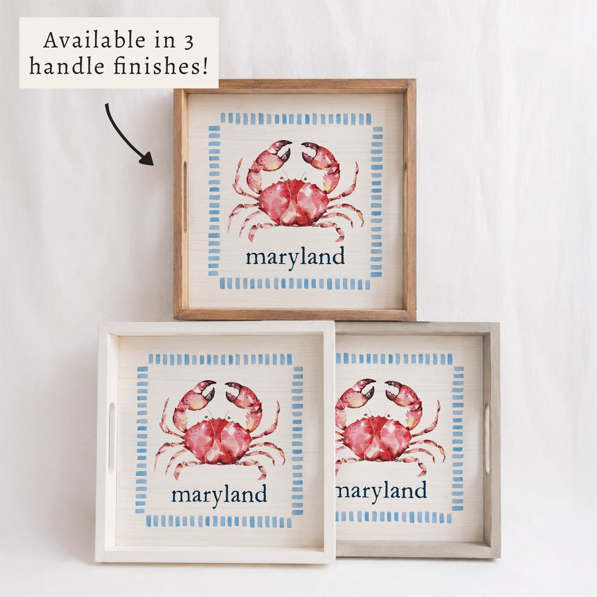 Stitched Crab Personalized Serving Tray
