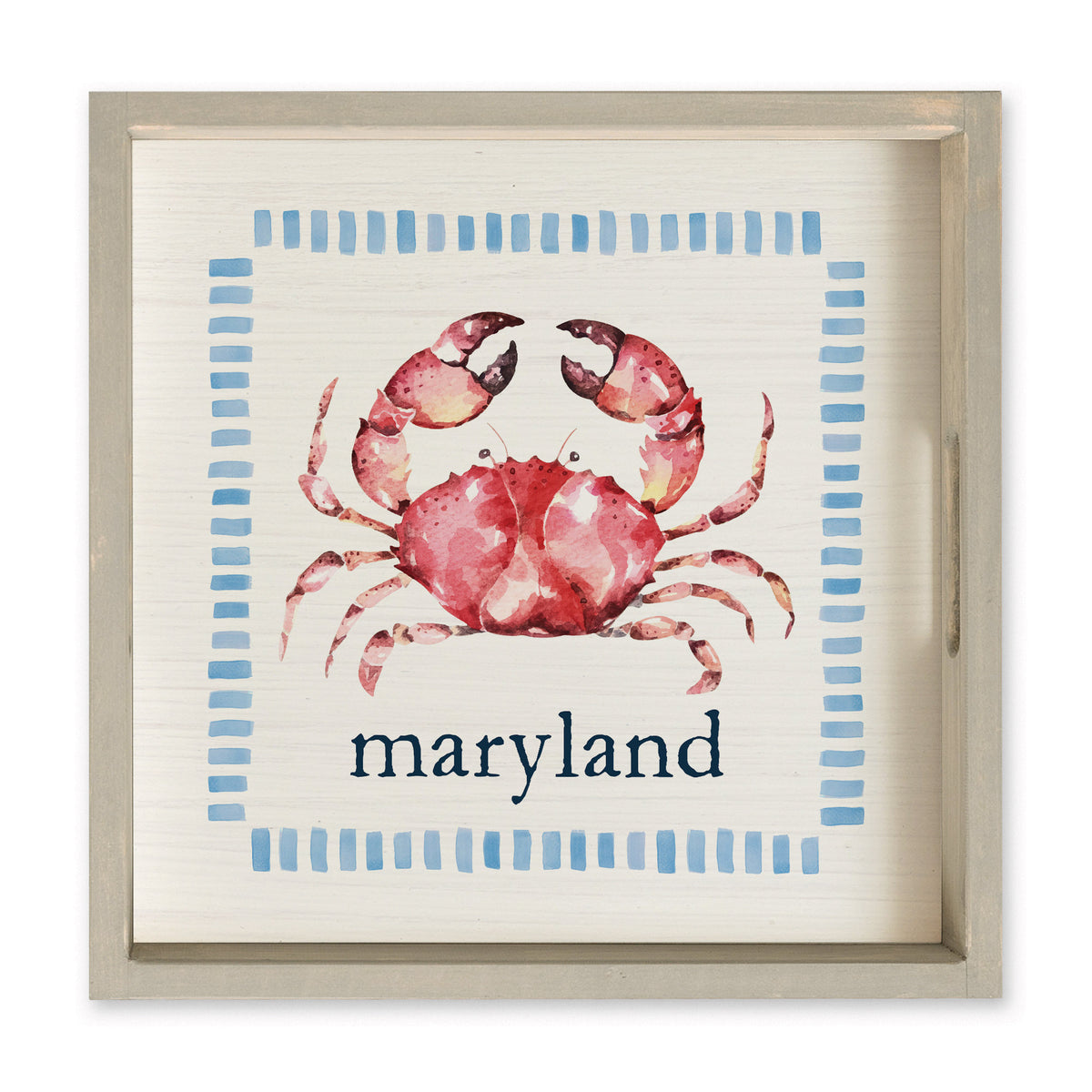 Stitched Crab Personalized Serving Tray