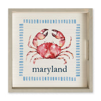 Stitched Crab Personalized Serving Tray
