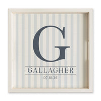 Initial Striped Personalized Serving Tray