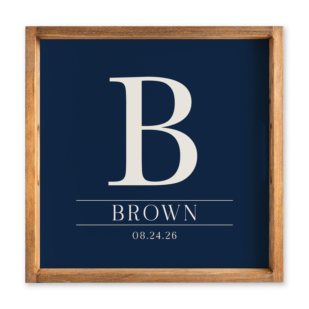 Initial Navy Personalized Serving Tray