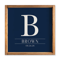 Initial Navy Personalized Serving Tray