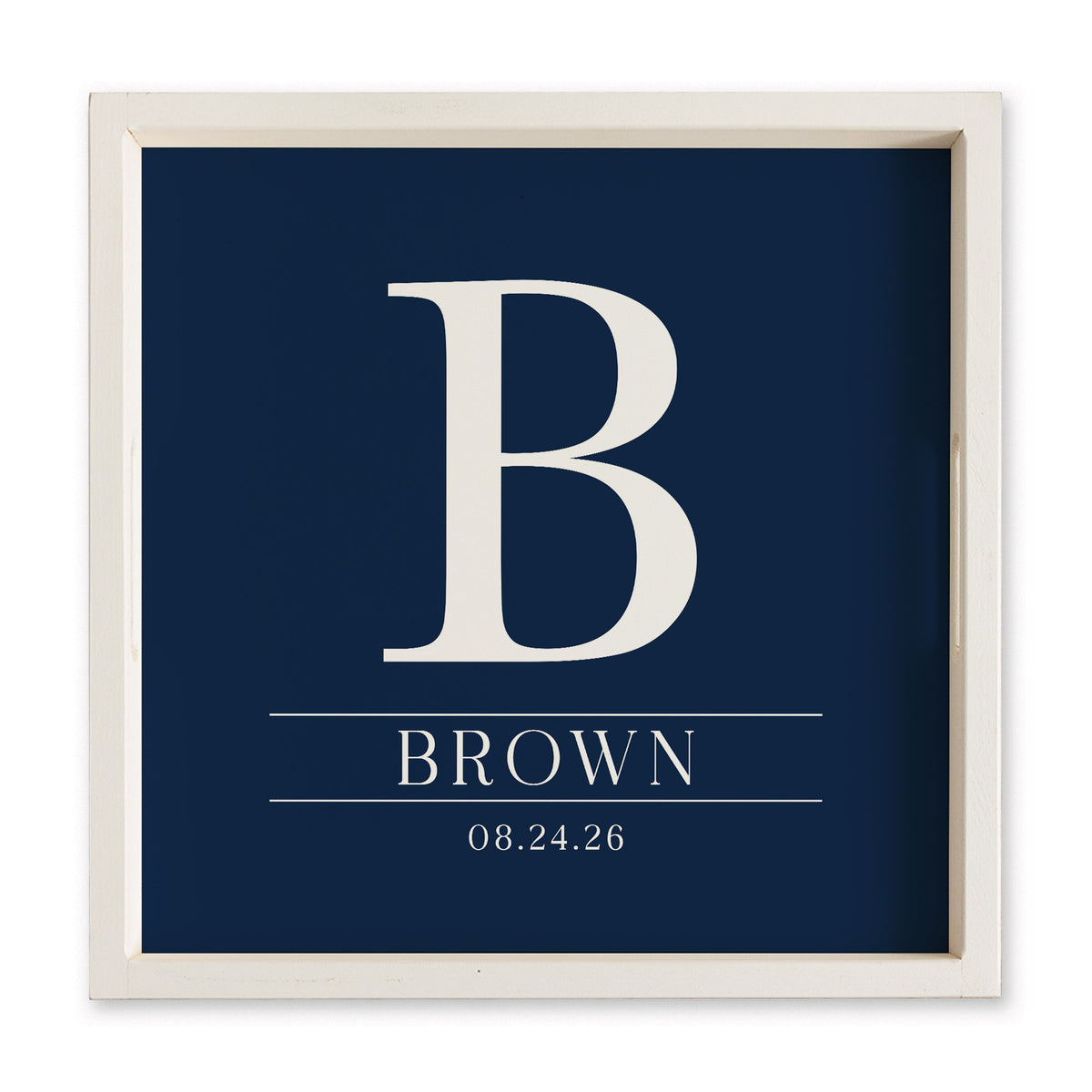 Initial Navy Personalized Serving Tray