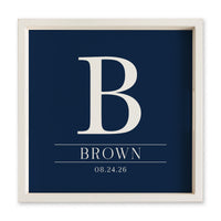 Initial Navy Personalized Serving Tray