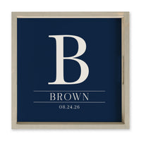 Initial Navy Personalized Serving Tray