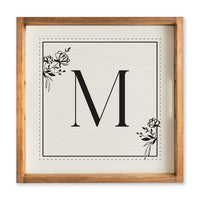 Classic Floral Initial Personalized Serving Tray
