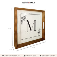 Classic Floral Initial Personalized Serving Tray