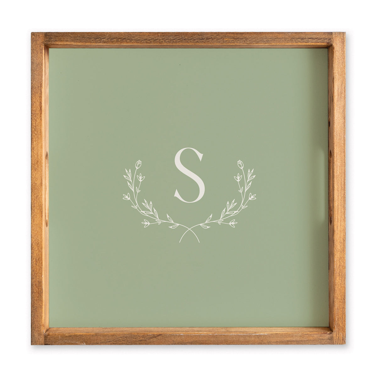 Monogram Laurel Personalized Serving Tray