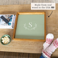 Monogram Laurel Personalized Serving Tray