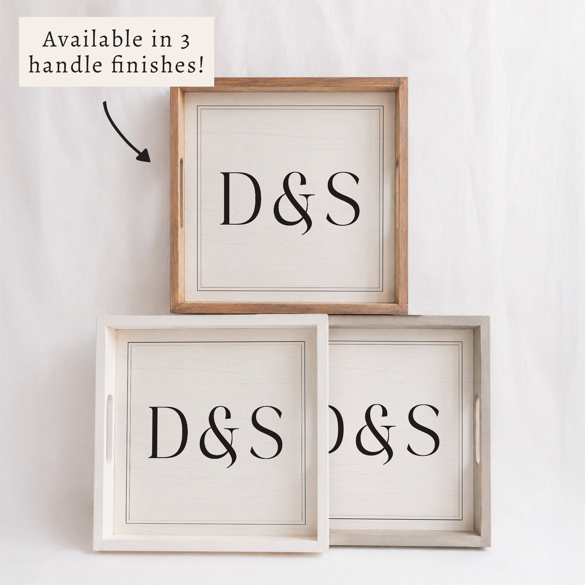 Initials Square Personalized Serving Tray