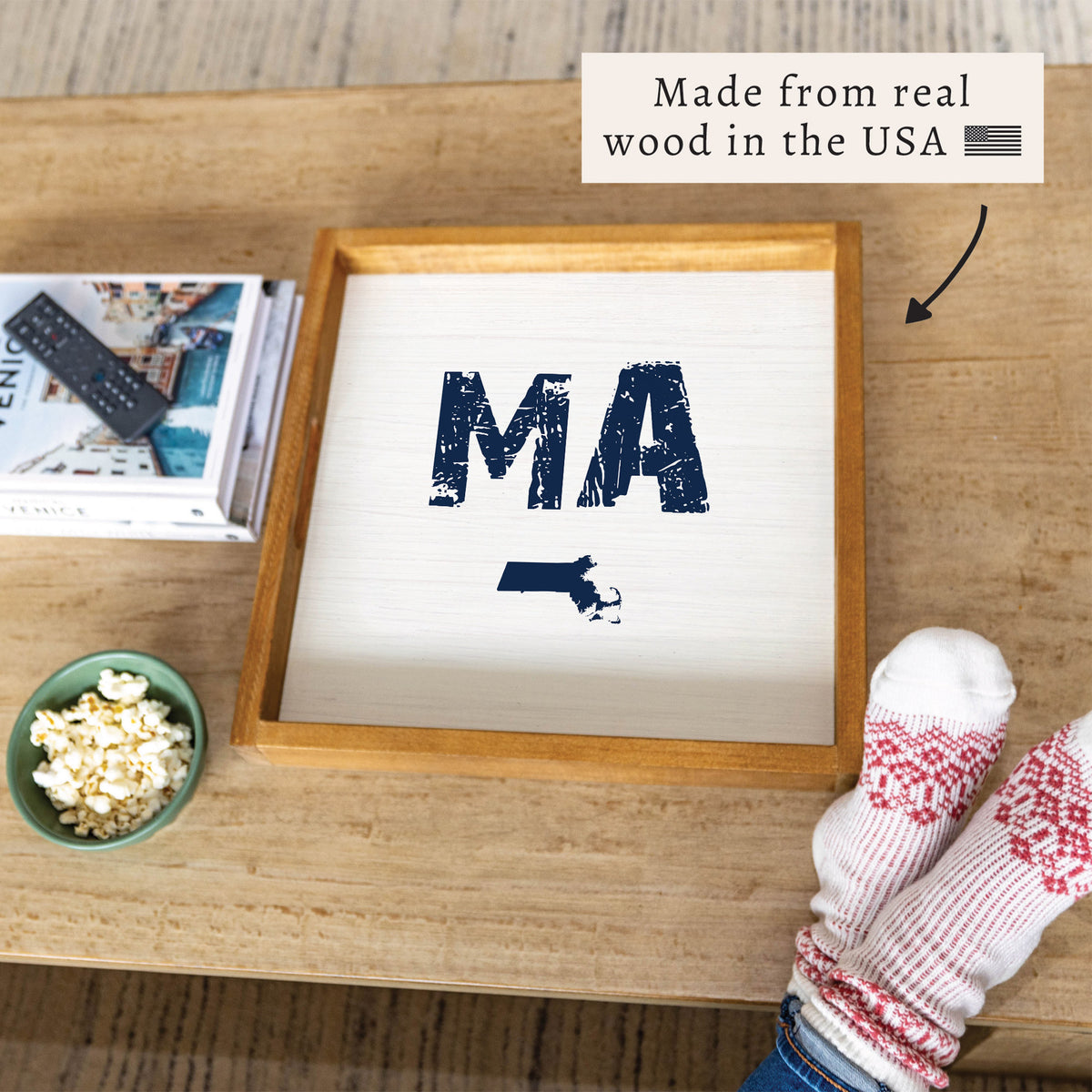 Rustic State Personalized Serving Tray