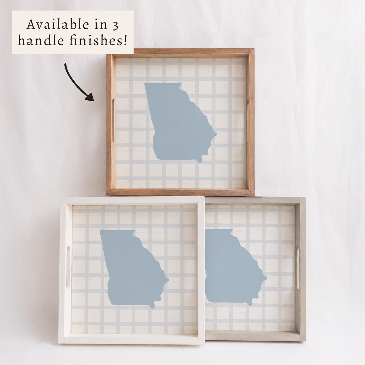 State Gingham Personalized Serving Tray