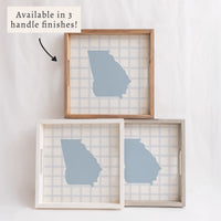 State Gingham Personalized Serving Tray