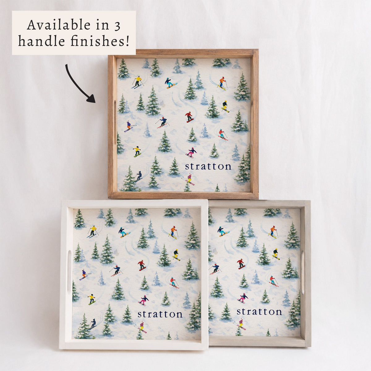 Ski Slopes Personalized Serving Tray