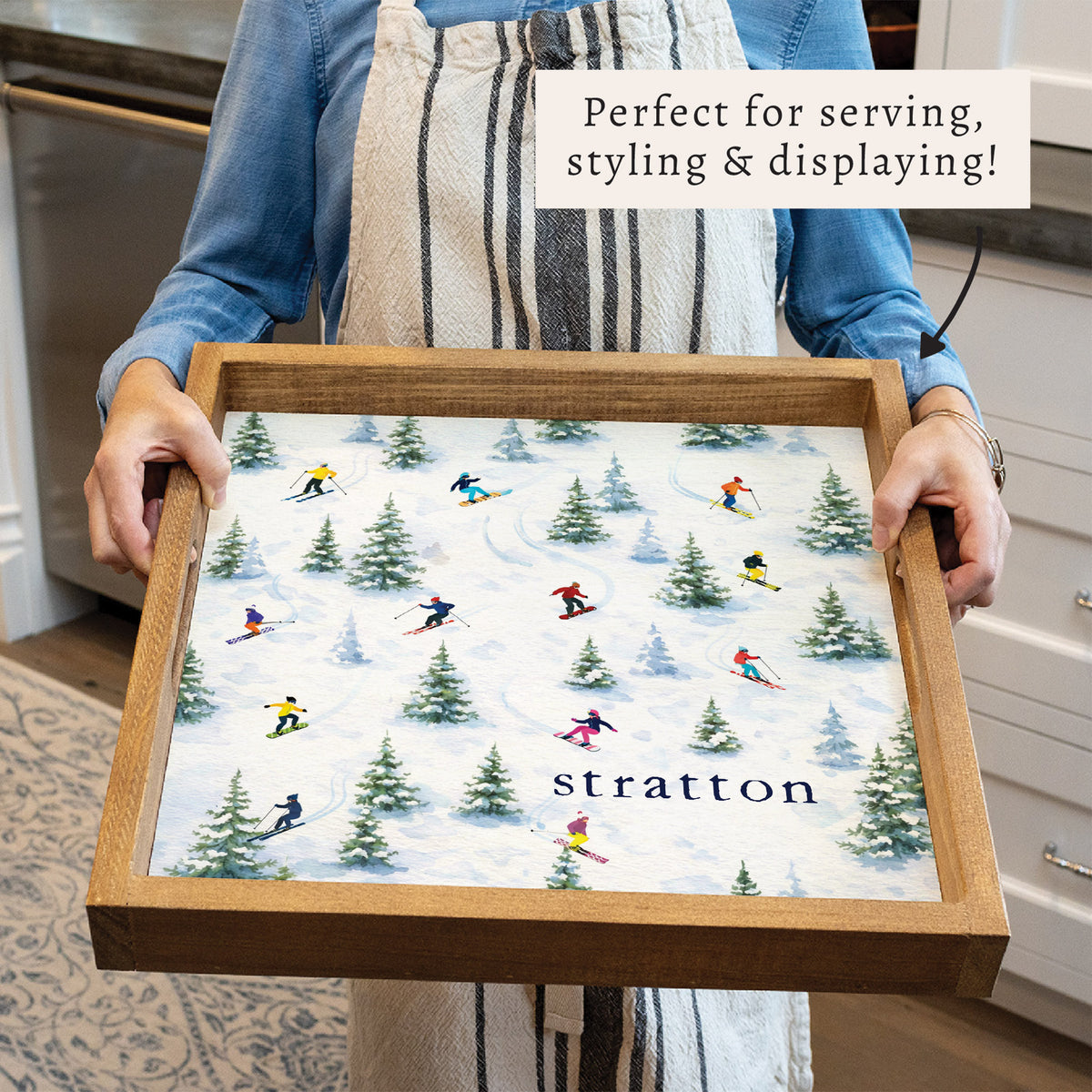 Ski Slopes Personalized Serving Tray