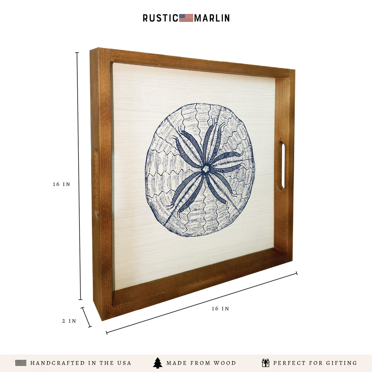 Sand Dollar Sketch Serving Tray