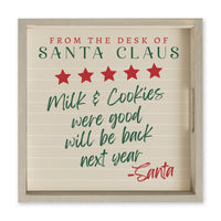 Santa Claus Milk & Cookies Serving Tray