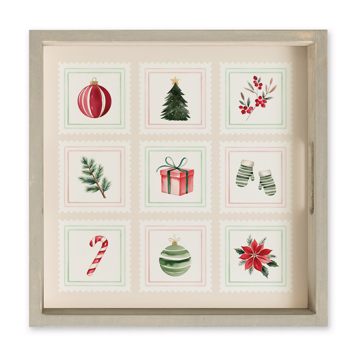 Christmas Stamps Serving Tray