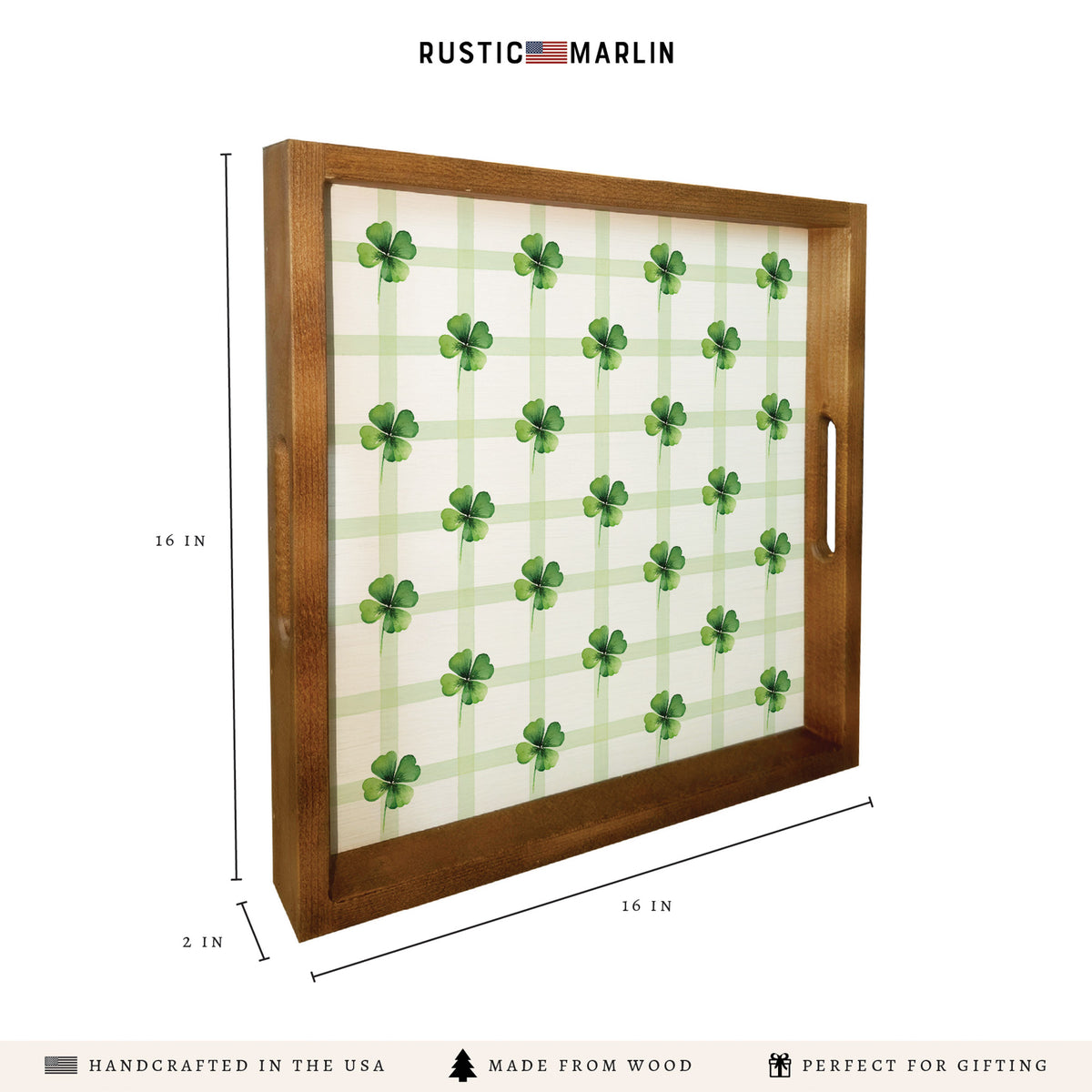Shamrocks Gingham Serving Tray