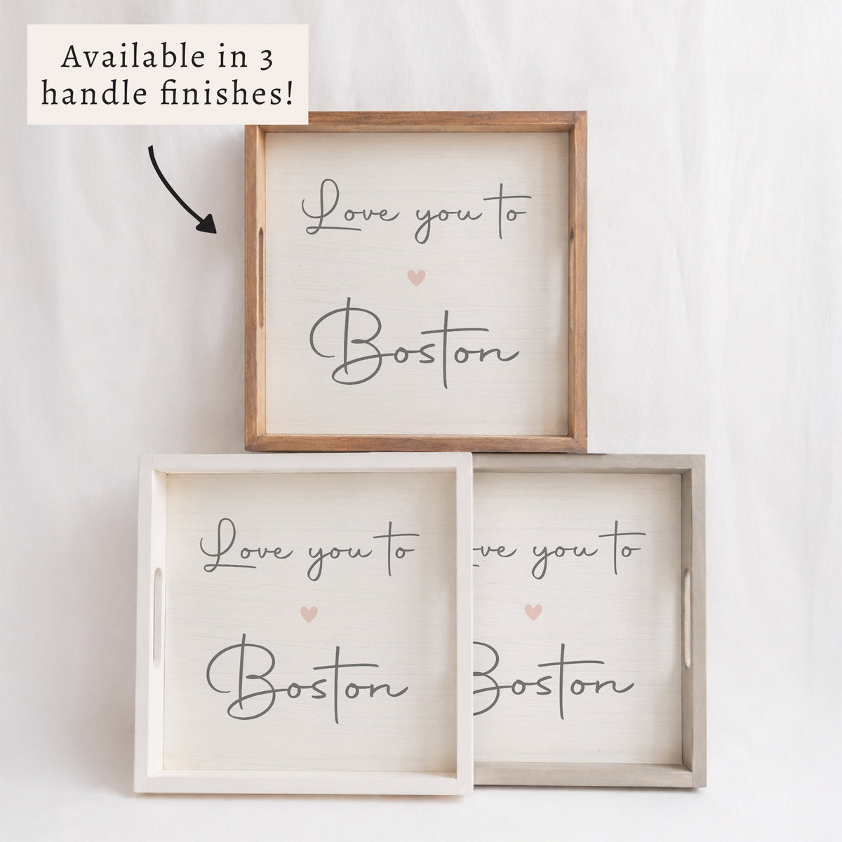 Love You To Script Personalized Serving Tray