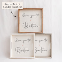 Love You To Script Personalized Serving Tray