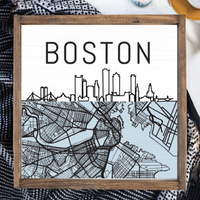 Boston City Map Serving Tray