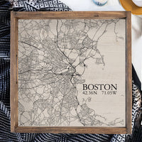 Boston Neutral City Map Serving Tray