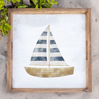 Watercolor Sailboat Serving Tray
