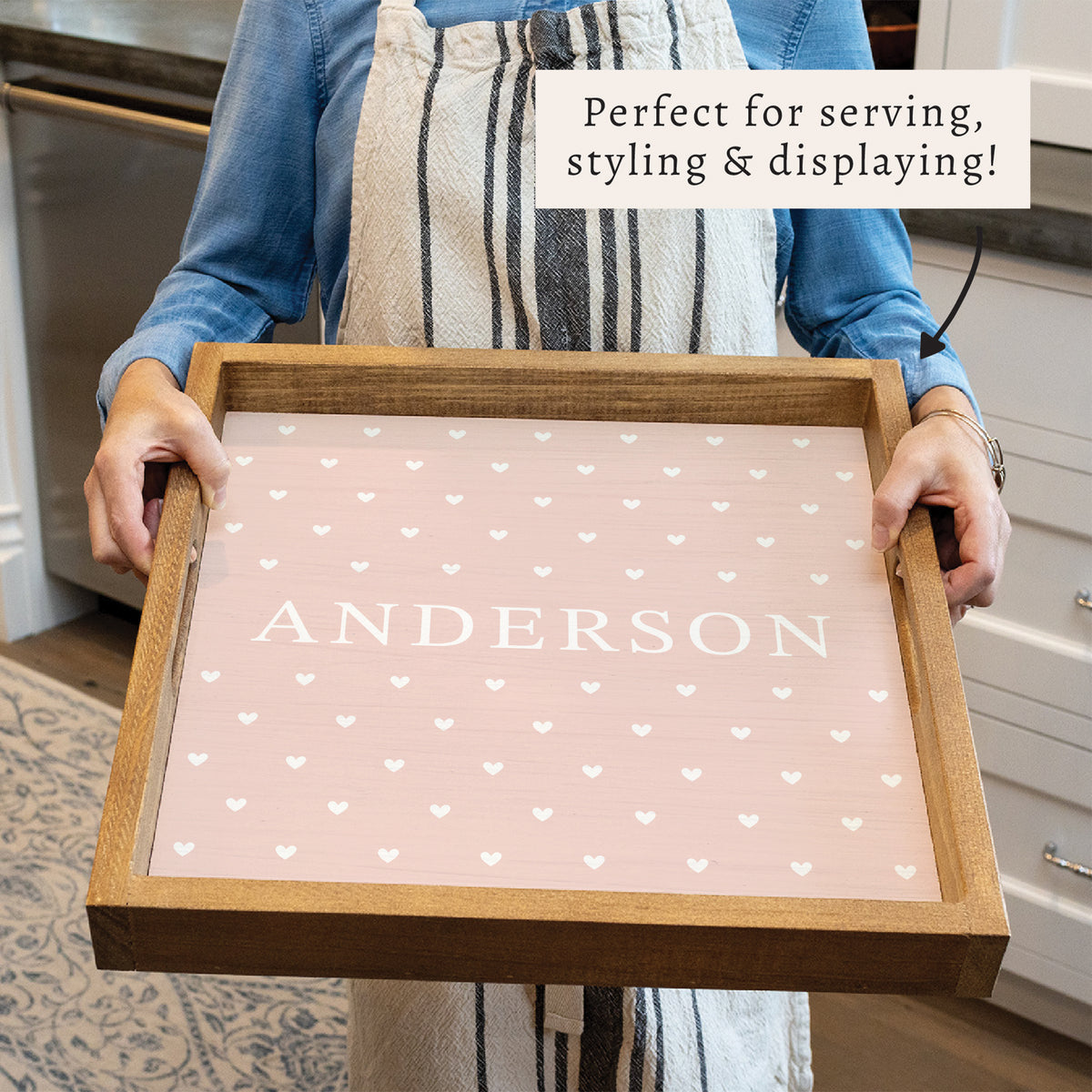 Hearts Personalized Serving Tray