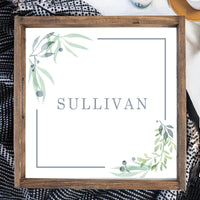 Greenery Frame Personalized Serving Tray