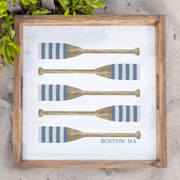 Striped Oars Personalized Serving Tray