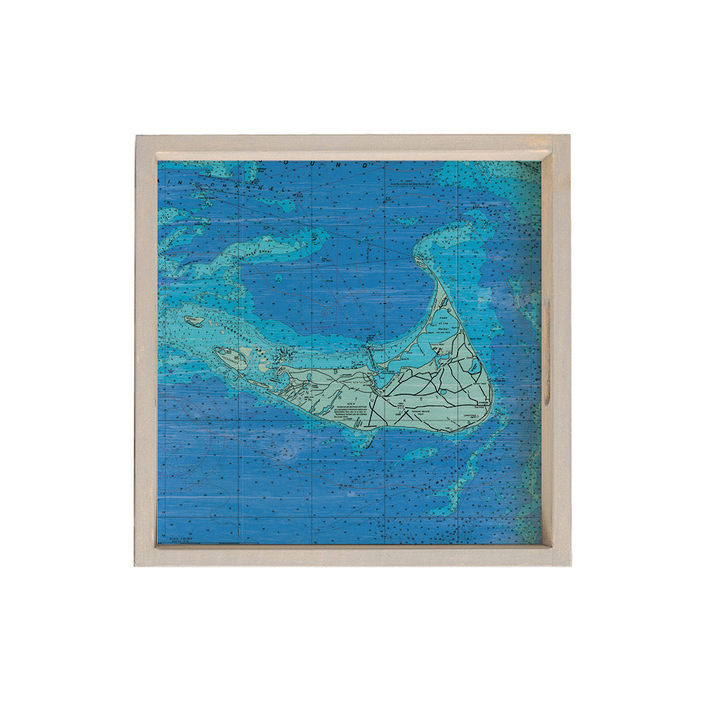 Nantucket Chart Map Serving Tray