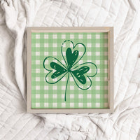 Plaid Shamrock Wooden Serving Tray
