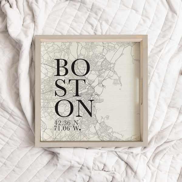 Black and White Boston City Grid