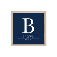 Initial Navy Personalized Serving Tray