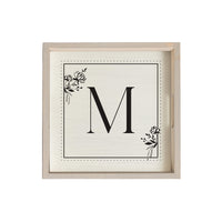 Classic Floral Initial Personalized Serving Tray