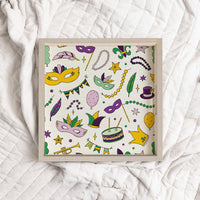 Mardi Gras Fun Wooden Serving Tray