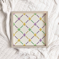 Signature Mardi Gras Wooden Serving Tray