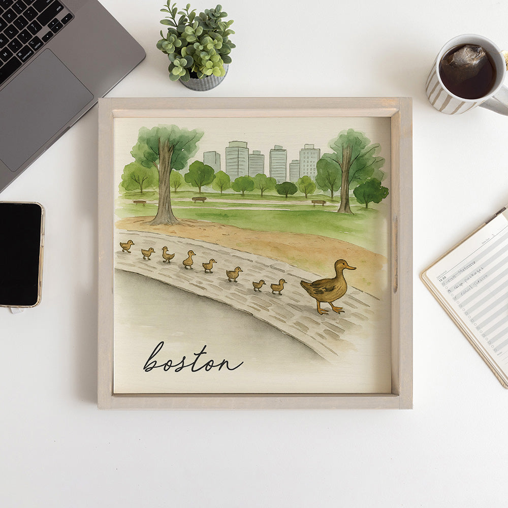 Ducklings Boston Wooden Serving Tray