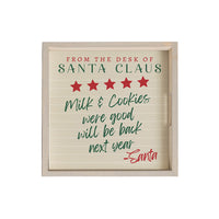 Santa Claus Milk & Cookies Wooden Serving Tray