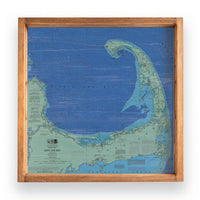 Cape Cod Chart Map Wooden Serving Tray